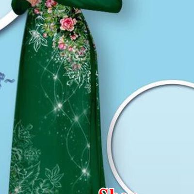 Vietnamese Deep Green Ao Dai Dress Custom Vietnam Uniforms Asian Traditional Cheongsam with Loose Pants Fashion Apparel