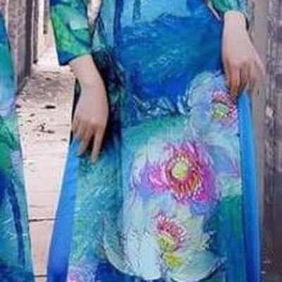 Vietnamese Beauty Royalblue Ao Dai Dress Traditional Asian Vietnam Fashion Cheongsam with Loose Pants Garment Apparel
