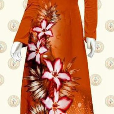 Vietnamese Ao Dai Clothing Classical Qipao Dress with Pant Traditional Oriental Fashion Vietnam Civilian Women Jacinth Cheongsam