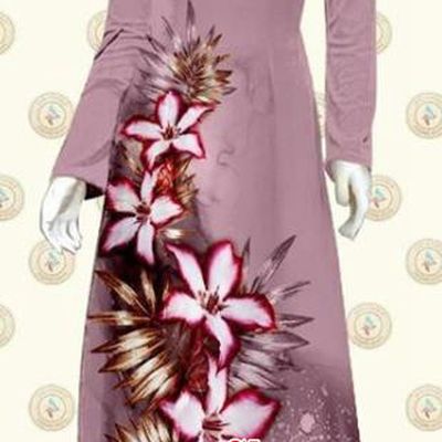 Vietnamese Civilian Women Lilac Ao Dai Clothing Classical Qipao Dress with Pants Oriental Cheongsam Vietnam Traditional Fashion