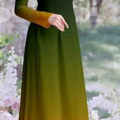 Vietnam Gradient Atrovirens Cheongsam Asian Traditional Ao Dai Clothing Vietnamese Classical Qipao Dress with Pants Costumes