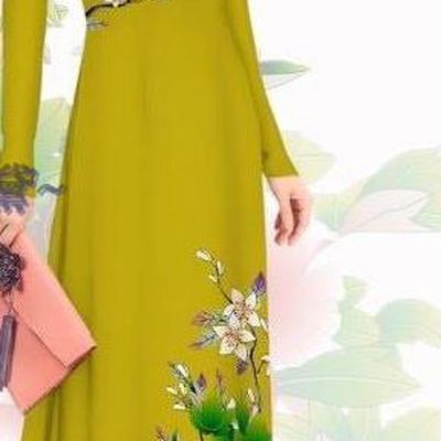 Olive Green Vietnamese Ao Dai Dress with Pants Women Classical Printing Cheongsam Traditional Clothing Asian Vietnam Custom Qipao