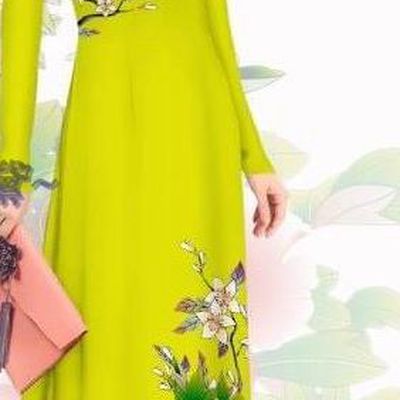 Custom Bright Yellow Qipao Traditional Asian Vietnamese Ao Dai Dress with Pants Clothing Vietnam Women Classical Printing Cheongsam