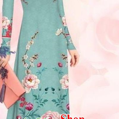 Custom Vietnam Dress Women Green Qipao with Pants Asian Vietnamese Traditional Cheongsam Ao Dai Costumes Two Pieces Set