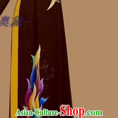 Vietnamese Fashion Ao Dai Clothing Vietnam Women Qipao with Pants Traditional Custom Cheongsam Asian Bride Maroon Dress
