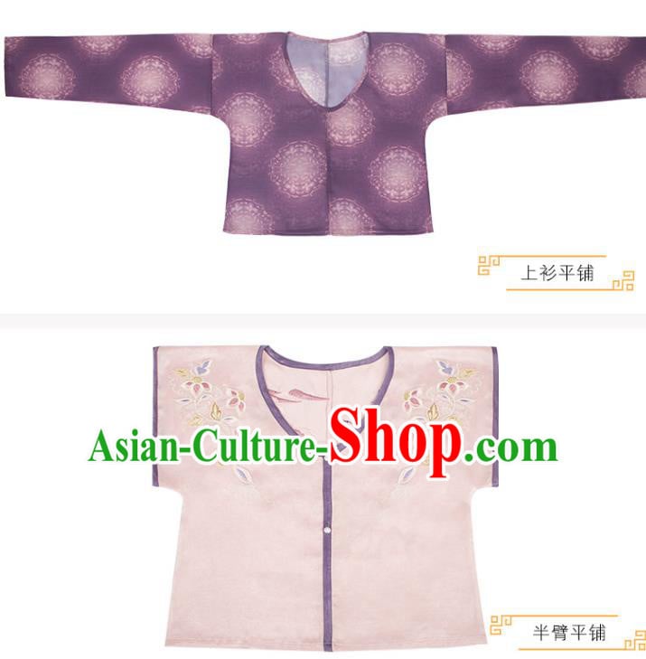 Ancient Chinese Costumes Tang Dynasty Palace Lady Embroidered Top Blouse and Skirt Full Set Ancient Chinese Costumes Tang Dynasty Palace Lady Embroidered Top Blouse and Skirt Full Set