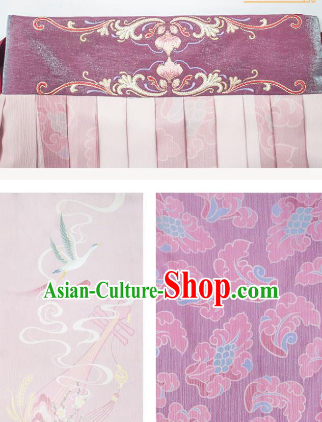 Ancient Chinese Costumes Tang Dynasty Palace Lady Embroidered Top Blouse and Skirt Full Set Ancient Chinese Costumes Tang Dynasty Palace Lady Embroidered Top Blouse and Skirt Full Set