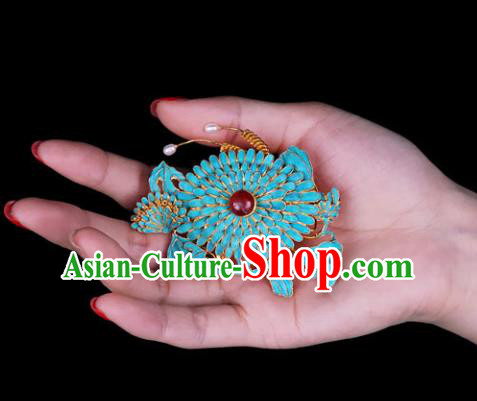 China Classical Qing Dynasty Brooch Traditional Handmade Court Cloisonne Chrysanthemum Breastpin China Classical Qing Dynasty Brooch Traditional Handmade Court Cloisonne Chrysanthemum Breastpin