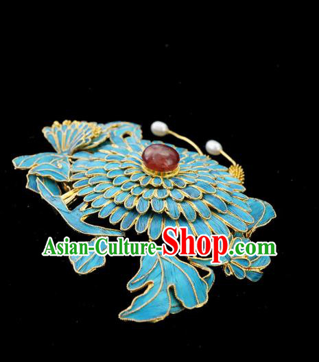 China Classical Qing Dynasty Brooch Traditional Handmade Court Cloisonne Chrysanthemum Breastpin China Classical Qing Dynasty Brooch Traditional Handmade Court Cloisonne Chrysanthemum Breastpin