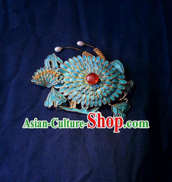 China Classical Qing Dynasty Brooch Traditional Handmade Court Cloisonne Chrysanthemum Breastpin China Classical Qing Dynasty Brooch Traditional Handmade Court Cloisonne Chrysanthemum Breastpin