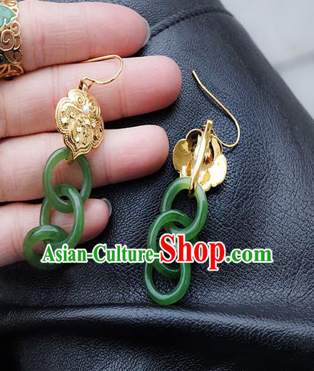 Top Grade Chinese Classical Pearl Earrings Traditional Cheongsam Accessories Handmade Jade Ear Jewelry