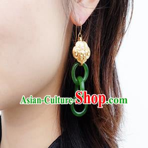 Top Grade Chinese Classical Pearl Earrings Traditional Cheongsam Accessories Handmade Jade Ear Jewelry