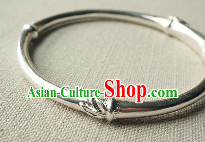 Chinese Traditional Silver Bamboo Bangle Accessories Ancient Princess Jade Bracelet Jewelry Chinese Traditional Silver Bamboo Bangle Accessories Ancient Princess Jade Bracelet Jewelry