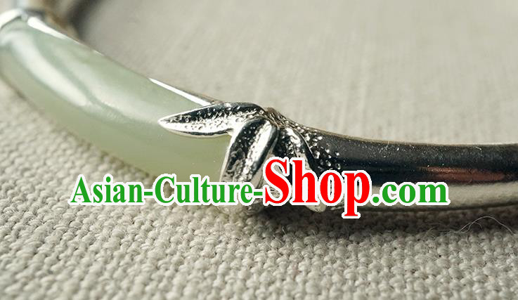 Chinese Traditional Silver Bamboo Bangle Accessories Ancient Princess Jade Bracelet Jewelry Chinese Traditional Silver Bamboo Bangle Accessories Ancient Princess Jade Bracelet Jewelry
