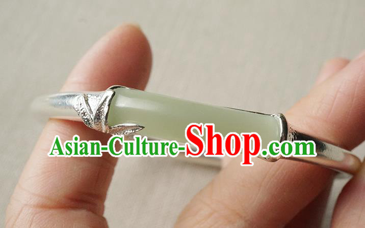 Chinese Traditional Silver Bamboo Bangle Accessories Ancient Princess Jade Bracelet Jewelry Chinese Traditional Silver Bamboo Bangle Accessories Ancient Princess Jade Bracelet Jewelry