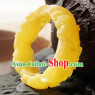Chinese Traditional Carving Beeswax Bangle Accessories Ancient Princess Bracelet Jewelry