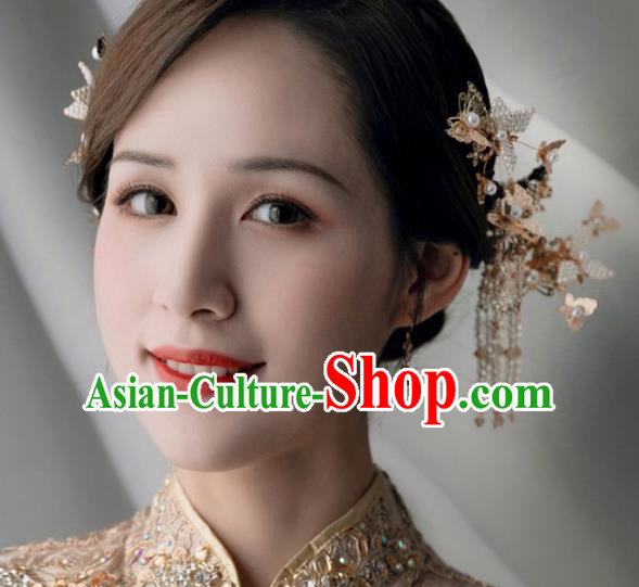 Chinese Classical Hair Sticks Hair Accessories Traditional Wedding Beads Hairpins Complete Set Chinese Classical Hair Sticks Hair Accessories Traditional Wedding Beads Hairpins Complete Set