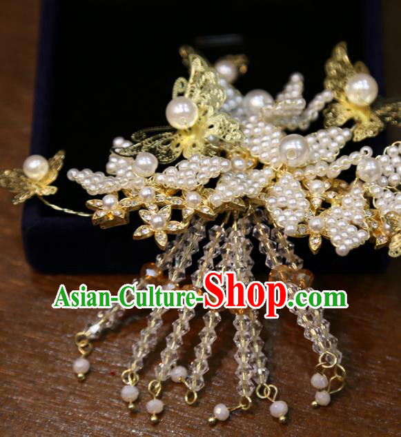Chinese Classical Hair Sticks Hair Accessories Traditional Wedding Beads Hairpins Complete Set Chinese Classical Hair Sticks Hair Accessories Traditional Wedding Beads Hairpins Complete Set