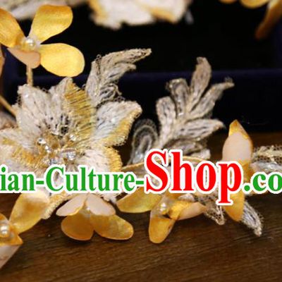 Chinese Classical Embroidered Flower Hair Sticks Hair Accessories Traditional Wedding Hairpins
