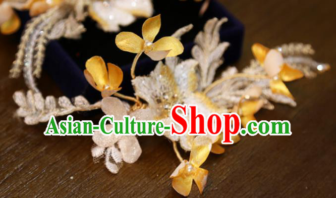 Chinese Classical Embroidered Flower Hair Sticks Hair Accessories Traditional Wedding Hairpins Chinese Classical Embroidered Flower Hair Sticks Hair Accessories Traditional Wedding Hairpins