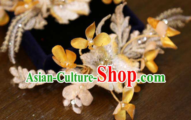 Chinese Classical Embroidered Flower Hair Sticks Hair Accessories Traditional Wedding Hairpins Chinese Classical Embroidered Flower Hair Sticks Hair Accessories Traditional Wedding Hairpins