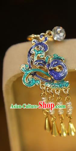 Top Grade Chinese Handmade Blueing Ear Jewelry Traditional Accessories Classical Earrings