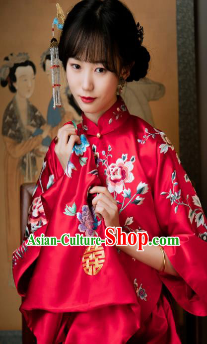 Chinese Handmade Red Bridal Veil Traditional Wedding Embroidered Accessories Classical Headpiece Chinese Handmade Red Bridal Veil Traditional Wedding Embroidered Accessories Classical Headpiece