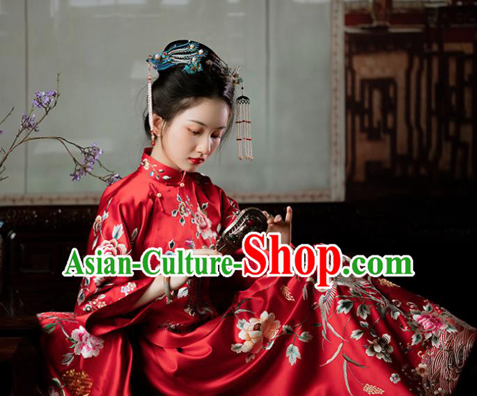 Chinese Traditional Wedding Costumes Xiuhe Suit Bride Embroidered Red Clothing Full Set Chinese Traditional Wedding Costumes Xiuhe Suit Bride Embroidered Red Clothing Full Set