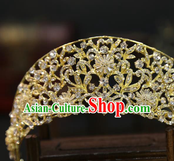 Top Grade Europe Princess Zircon Hair Accessories Wedding Golden Royal Crown Top Grade Europe Princess Zircon Hair Accessories Wedding Golden Royal Crown