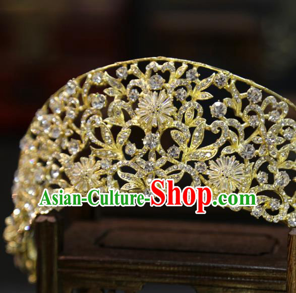 Top Grade Europe Princess Zircon Hair Accessories Wedding Golden Royal Crown Top Grade Europe Princess Zircon Hair Accessories Wedding Golden Royal Crown
