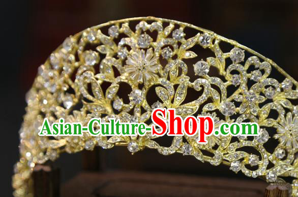 Top Grade Europe Princess Zircon Hair Accessories Wedding Golden Royal Crown Top Grade Europe Princess Zircon Hair Accessories Wedding Golden Royal Crown