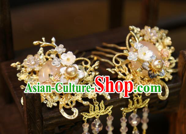Chinese Wedding Hair Stick Traditional Classical Hair Accessories Xiuhe Suit Tassel Hair Combs Chinese Wedding Hair Stick Traditional Classical Hair Accessories Xiuhe Suit Tassel Hair Combs