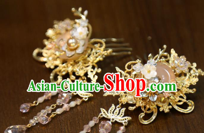 Chinese Wedding Hair Stick Traditional Classical Hair Accessories Xiuhe Suit Tassel Hair Combs Chinese Wedding Hair Stick Traditional Classical Hair Accessories Xiuhe Suit Tassel Hair Combs