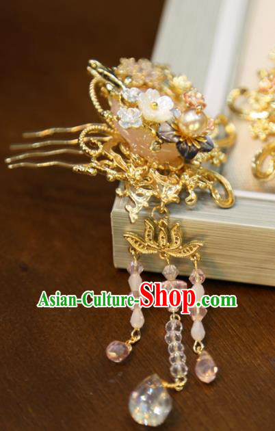 Chinese Wedding Hair Stick Traditional Classical Hair Accessories Xiuhe Suit Tassel Hair Combs Chinese Wedding Hair Stick Traditional Classical Hair Accessories Xiuhe Suit Tassel Hair Combs