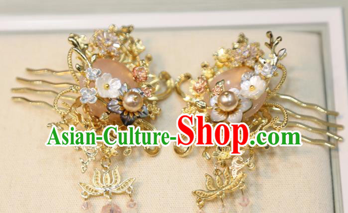 Chinese Wedding Hair Stick Traditional Classical Hair Accessories Xiuhe Suit Tassel Hair Combs Chinese Wedding Hair Stick Traditional Classical Hair Accessories Xiuhe Suit Tassel Hair Combs