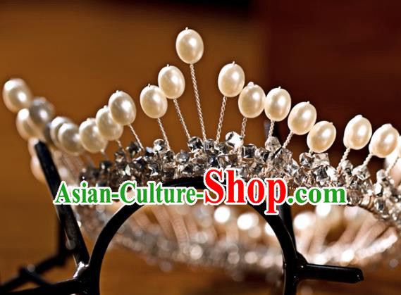 Top Grade Bride Accessories Europe Princess Handmade Royal Crown Wedding Hair Jewelry