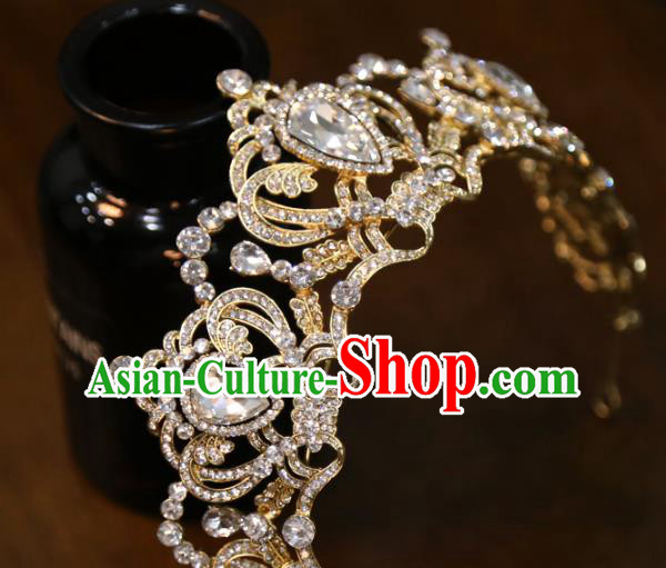 Top Grade Wedding Golden Royal Crown Europe Princess Zircon Hair Accessories Top Grade Wedding Golden Royal Crown Europe Princess Zircon Hair Accessories