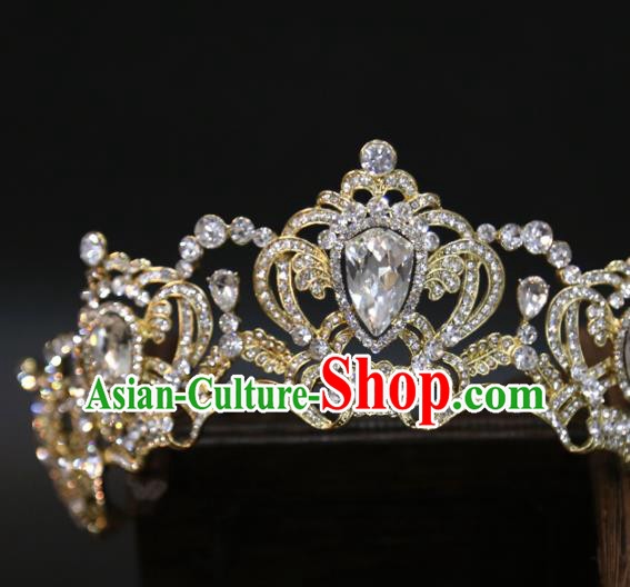 Top Grade Wedding Golden Royal Crown Europe Princess Zircon Hair Accessories Top Grade Wedding Golden Royal Crown Europe Princess Zircon Hair Accessories
