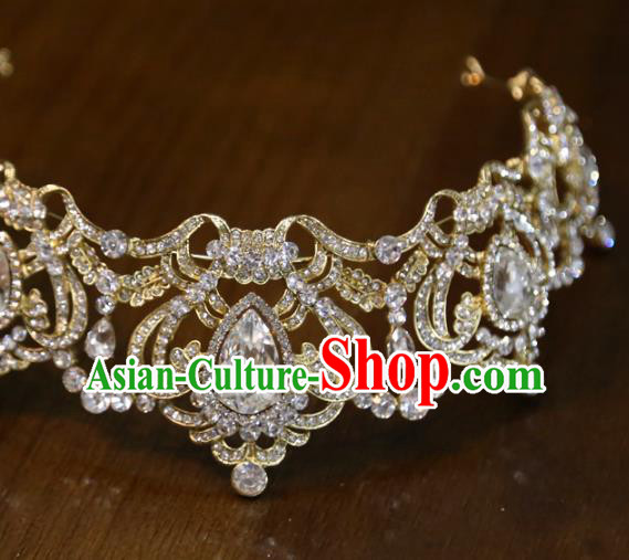 Top Grade Wedding Golden Royal Crown Europe Princess Zircon Hair Accessories Top Grade Wedding Golden Royal Crown Europe Princess Zircon Hair Accessories