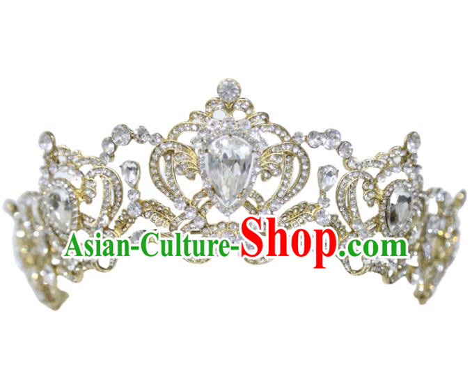 Top Grade Wedding Golden Royal Crown Europe Princess Zircon Hair Accessories Top Grade Wedding Golden Royal Crown Europe Princess Zircon Hair Accessories