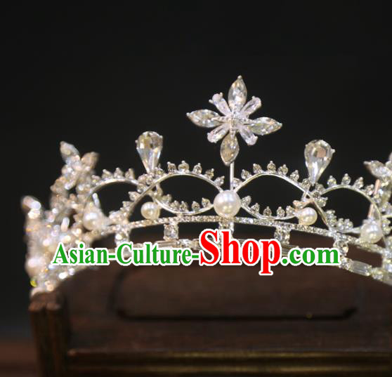 Top Handmade Bride Accessories Wedding Zircon Royal Crown Europe Princess Crystal Hair Jewelry Top Handmade Bride Accessories Wedding Zircon Royal Crown Europe Princess Crystal Hair Jewelry