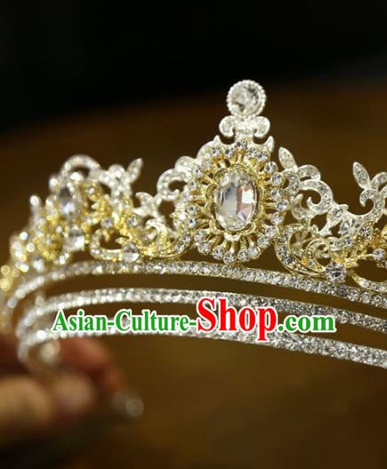 Top Europe Princess Hair Jewelry Handmade Bride Hair Accessories Wedding Crystal Royal Crown