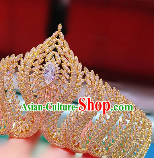 Top Europe Princess Hair Jewelry Wedding Bride Hair Accessories Baroque Golden Royal Crown Top Europe Princess Hair Jewelry Wedding Bride Hair Accessories Baroque Golden Royal Crown