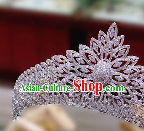 Top Europe Princess Zircon Royal Crown Wedding Bride Hair Accessories Baroque Hair Jewelry