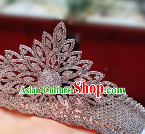 Top Europe Princess Zircon Royal Crown Wedding Bride Hair Accessories Baroque Hair Jewelry