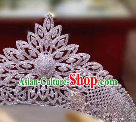 Top Europe Princess Zircon Royal Crown Wedding Bride Hair Accessories Baroque Hair Jewelry
