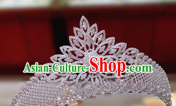 Top Europe Princess Zircon Royal Crown Wedding Bride Hair Accessories Baroque Hair Jewelry