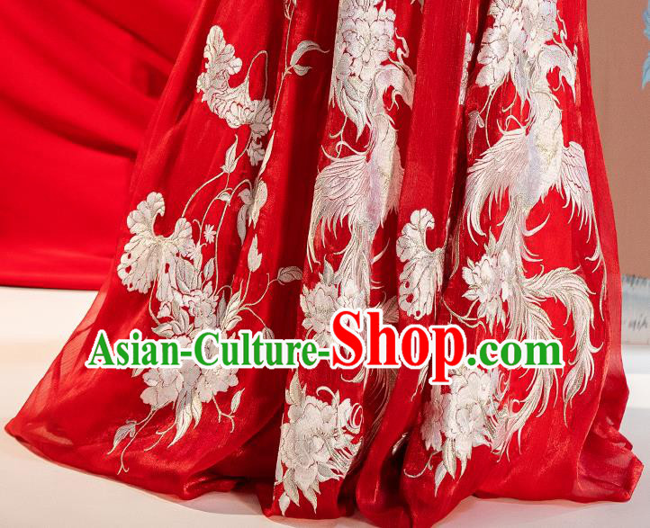 Traditional China Ancient Royal Princess Embroidered Red Costumes Tang Dynasty Wedding Clothing Complete Set Traditional China Ancient Royal Princess Embroidered Red Costumes Tang Dynasty Wedding Clothing Complete Set