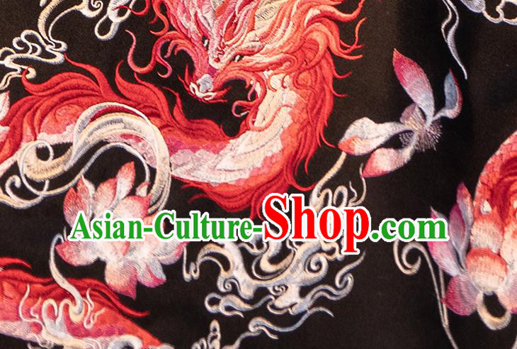 Traditional China Jin Dynasty Clothing Ancient Imperial Concubine Embroidered Black Cloak