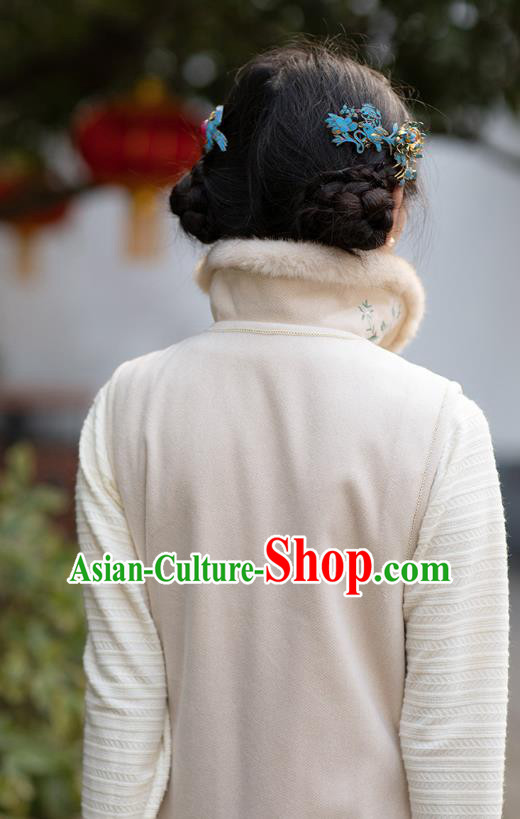 Chinese Classical Qipao Dress Embroidered White Cheongsam Traditional National Women Costume Chinese Classical Qipao Dress Embroidered White Cheongsam Traditional National Women Costume